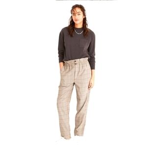 Madewell Glen Plaid Paperbag Tapered Pants sz 6 NEW